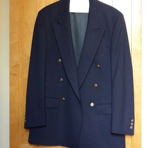 Burberry Men's Navy Double Breasted Coat
